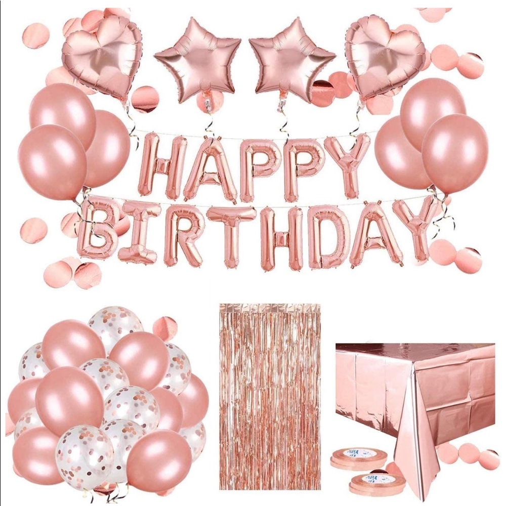 ROSE GOLD “HAPPY BIRTHDAY” Balloon set.